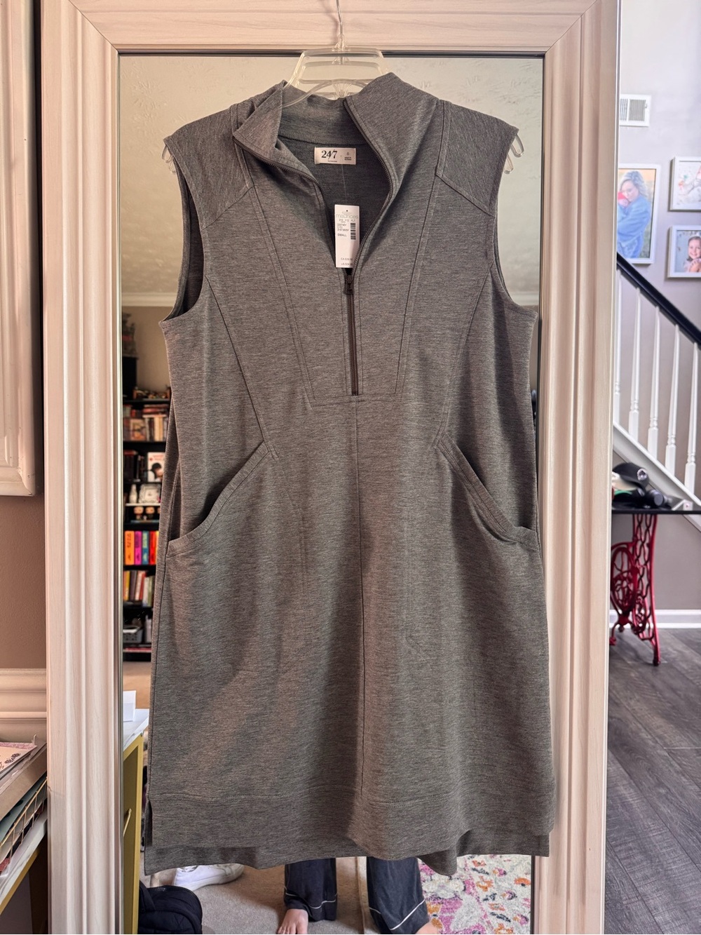 Maurice's Sleeveless Gray 47 Active Half-Zip Dress
